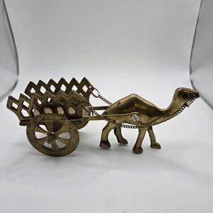 Vintage Brass Camel Cart